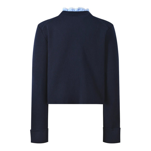 Navy blue jacket on a white background