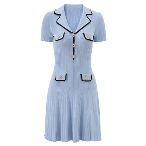 Astree Collared Knit Mini Dress | WINTERES