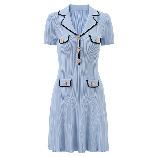 Astree Collared Knit Mini Dress | WINTERES