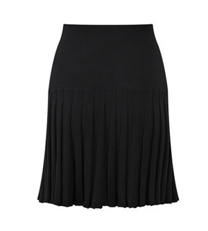 Black wide-leg pants on a light gray background