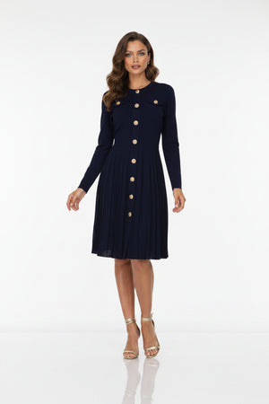 Zenia Buttoned Knit Mini Dress