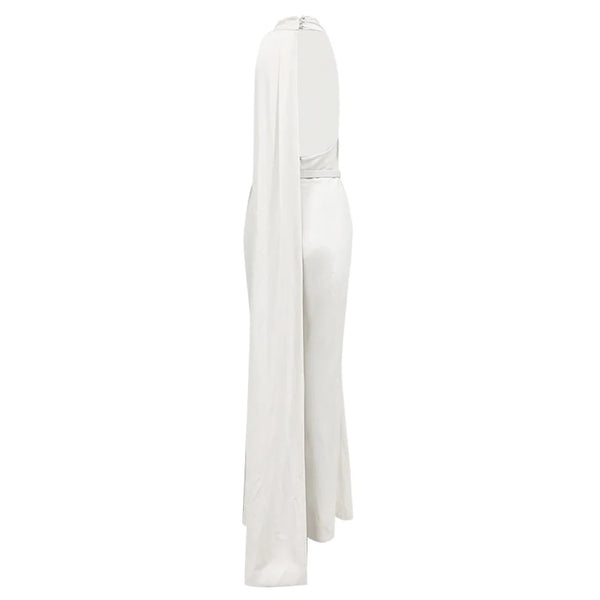 Boutique Women's Solid Color Halter Jumpsuit New Arrival Casual Daily Wear with High Waist Streamer Playsuit Winteres