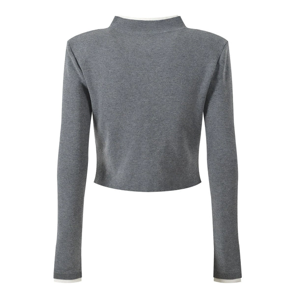 Gray long-sleeve top on a white background
