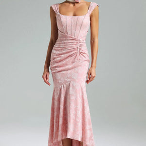 BEISHI Ladies Sleeveless Corset Wrap Pink Elegant Cocktail Women Mermaid Party Evening Prom Maxi Dress for Women Winteres