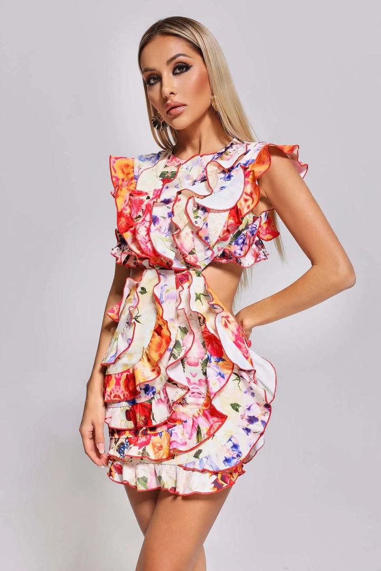 Lena Cutout Floral Mini Dress Winteres