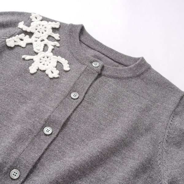 Crochet Flower Hand-Hook Knit Cardigan Winteres