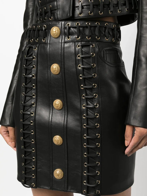 Scheana Shay Buttons Leather Clothing Winteres