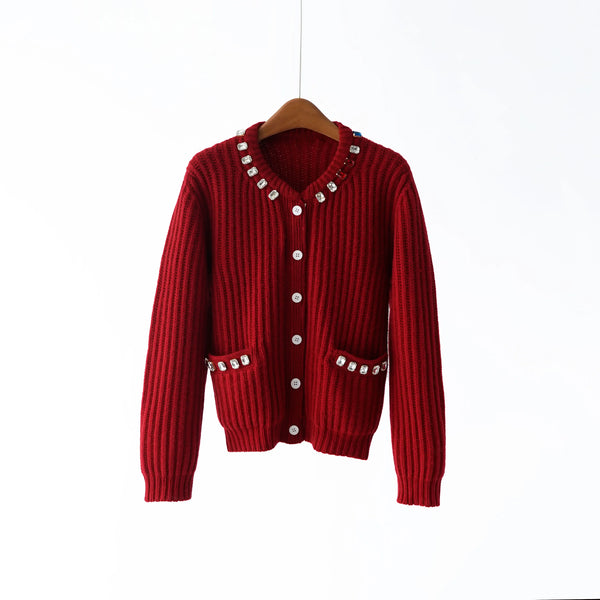 The "Diamond Heritage" Pure Wool Cardigan