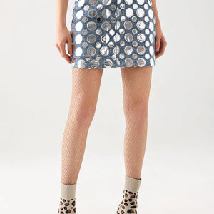 Casual Denim Polka Dot Skirt Winteres