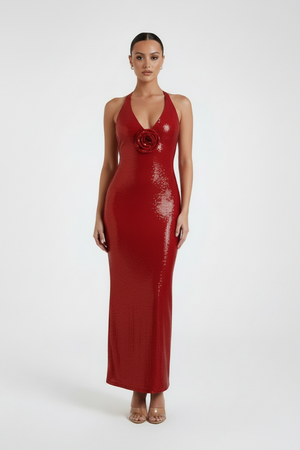 Robe Zeynap ornée de sequins en forme de fleurs