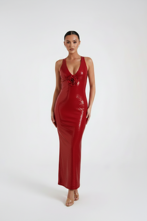 Robe Zeynap ornée de sequins en forme de fleurs