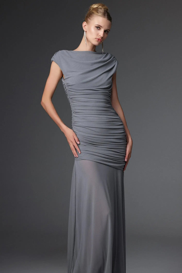 Women Chic IOberta Contour Sleeveless Ruched Knit Maxi Dress Ladies Bodycon Occassion Birthday Cocktail Prom Party Dresses Winteres