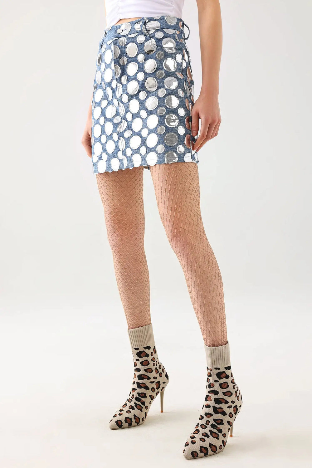 Casual Denim Polka Dot Skirt Winteres
