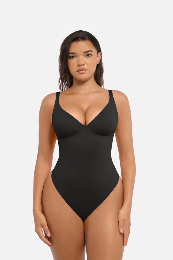 Seamless V Neck Tummy Control Bodysuit Sculpting Winteres