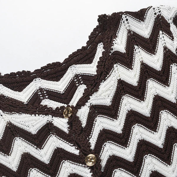 Maylis Chevron Knit Mini Dress | WINTERES