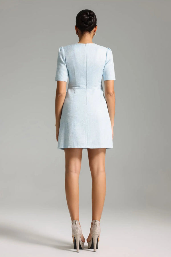 Bella Barnett Women LadiesIgnacia Embellished Button Mini Ladies Summer Elegant Vestido Casual Dress Winteres