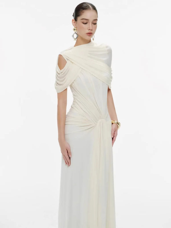 Eulalie Ruffle Mesh Maxi Dress