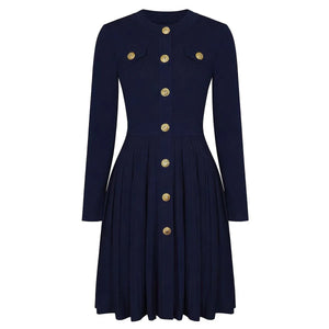 Zenia Buttoned Knit Mini Dress