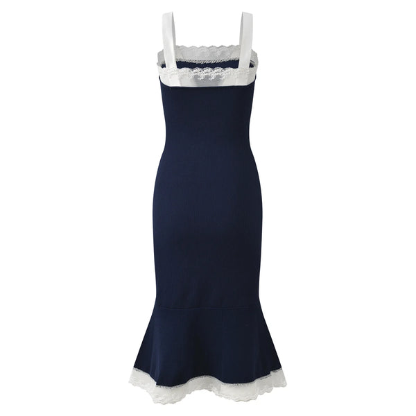 Ameliane Lace-Trim Knit Midi Dress | WINTERES