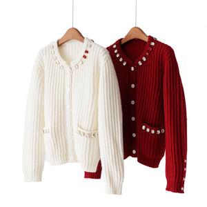 The "Diamond Heritage" Pure Wool Cardigan