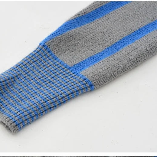 Stripe Jacquard Contrast Color Cardigan Winteres
