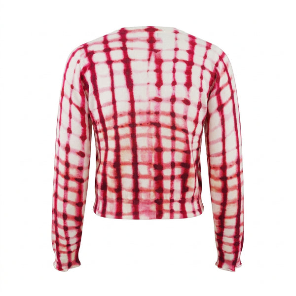 Plaid Print Fashion Knit Cardigan Winteres