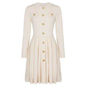 Zenia Buttoned Knit Mini Dress