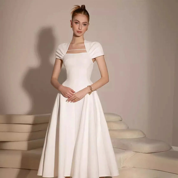 Bettergirl Vietnam Niche Design Summer New Dress Tight Fold Zipper Elegant Women's Clothing 2024 White Long Women's Dresses Winteres