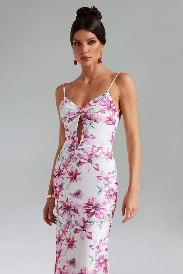 Nunna Flower Print Cut Out Dress Winteres