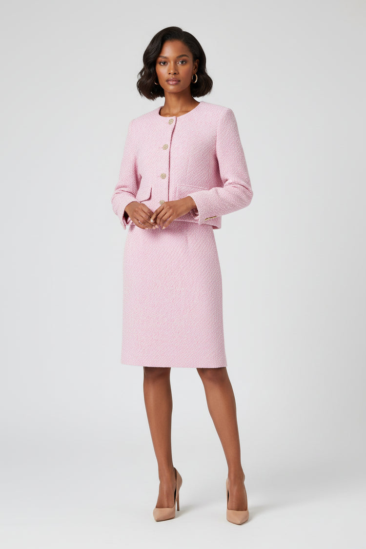 French Tweed Coat & Mini Skirt Set Winteres