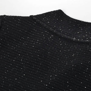 Close-up of black fabric with a textured pattern on a white background