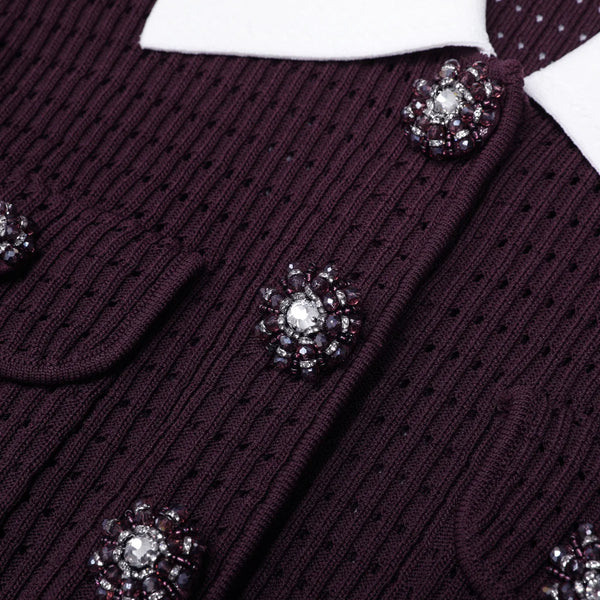Jewel-Button Knit Cardigan