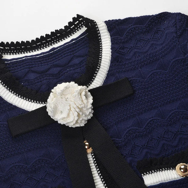 Annette Belted Knit Midi Dress | WINTERES