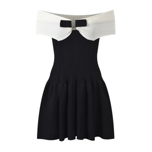 Blanche Bow Knit Mini Dress | WINTERES