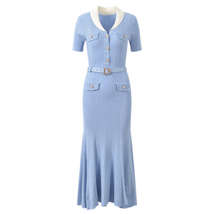 Odeline Belted Knit Maxi Dress | WINTERES