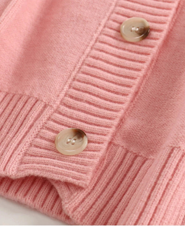 Pull tricoté personnalisé à faible MOQ pour femme, col en V, manches longues, grande taille, avec nœud papillon, épaules tombantes, boutonnage, gilet en tricot pour femme.