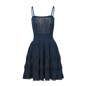 Cleophee Pleated Knit Mini Dress | WINTERES