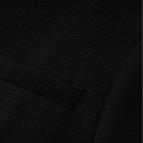 Close-up of a textured black fabric surface