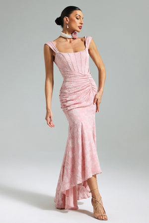 BEISHI Ladies Sleeveless Corset Wrap Pink Elegant Cocktail Women Mermaid Party Evening Prom Maxi Dress for Women Winteres
