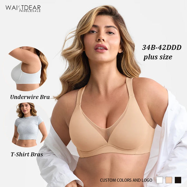 Waistdear – Soutien-gorge Minimiseur Confortable Grande Taille à Couverture Complète pour Femme, sans Armature, Rembourré Push-up