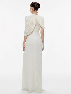 Eulalie Ruffle Mesh Maxi Dress