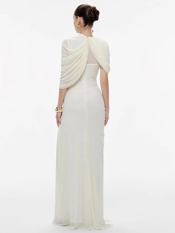 Eulalie Ruffle Mesh Maxi Dress