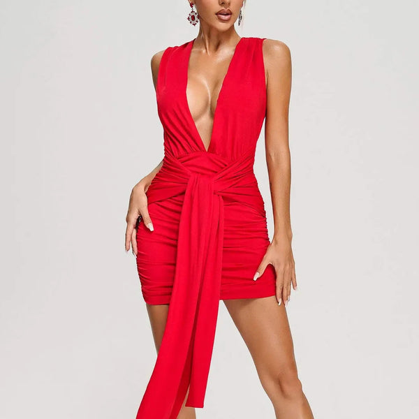 BEISHI Women Ruched Mini Dress Winteres