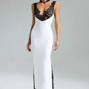 Willy  Lace Deep V Maxi Dress Winteres