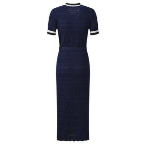 Annette Belted Knit Midi Dress | WINTERES