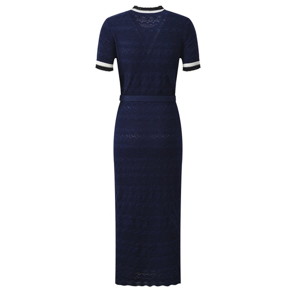 Annette Belted Knit Midi Dress | WINTERES
