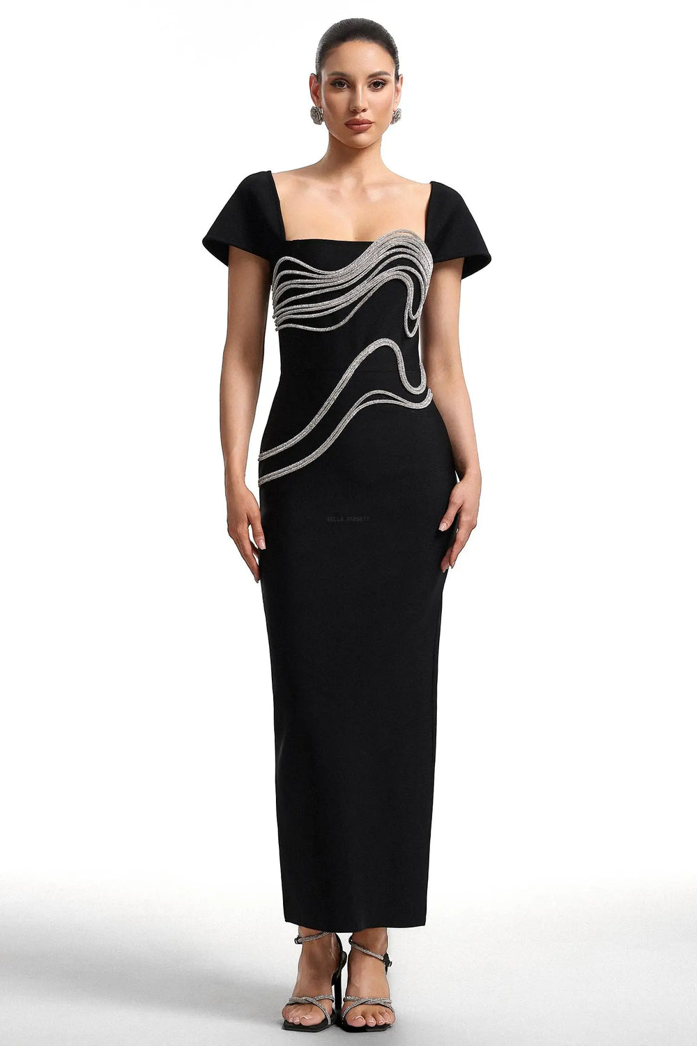 Women Chic IVako Low Neck Rhinestone Bandage Maxi Dress Ladies Bodycon Occassion Birthday Cocktail Prom Party Dresses – Winteres