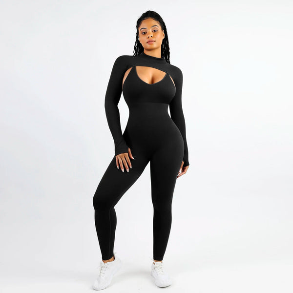 Set Seamless High Stretchy Tummy Control Jumpsuit With Removable cup pads Winteres