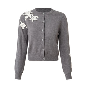 Crochet Flower Hand-Hook Knit Cardigan Winteres