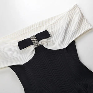 Blanche Bow Knit Mini Dress | WINTERES